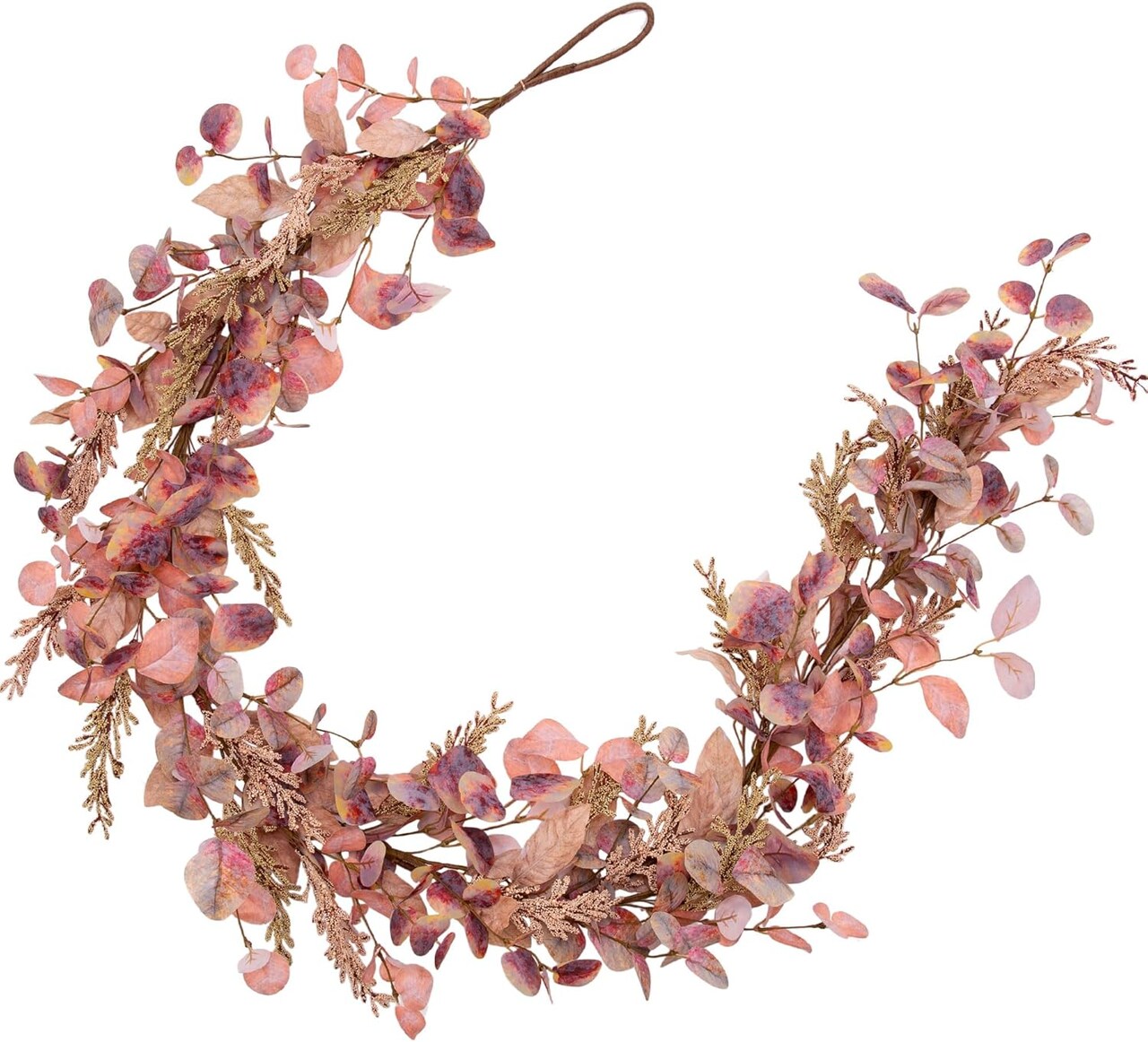 Foliage Garland Eucalyptus Leaves Garland Fall Decorations with Autumn Grain for Home Harvest Indoor Outdoor Decor